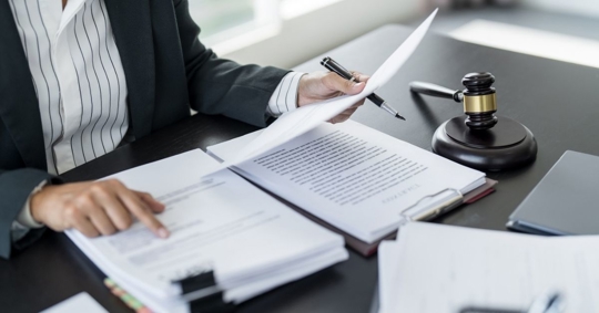 lawyer reviewing documents